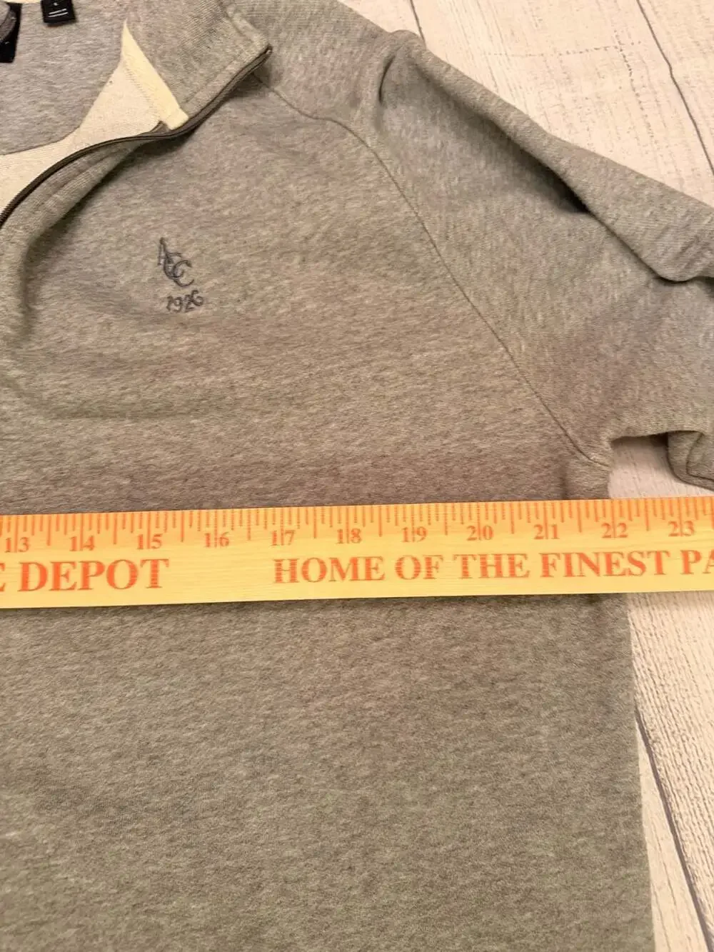 Dunning Golf Quarter-Zip Sweatshirt Size L Grey Embroidered Logo